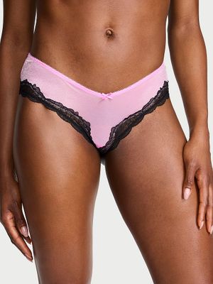 Victoria's Secret Majtki z wysoko wyciętymi nogawkami Tease Sheer Shimmer Cheeky