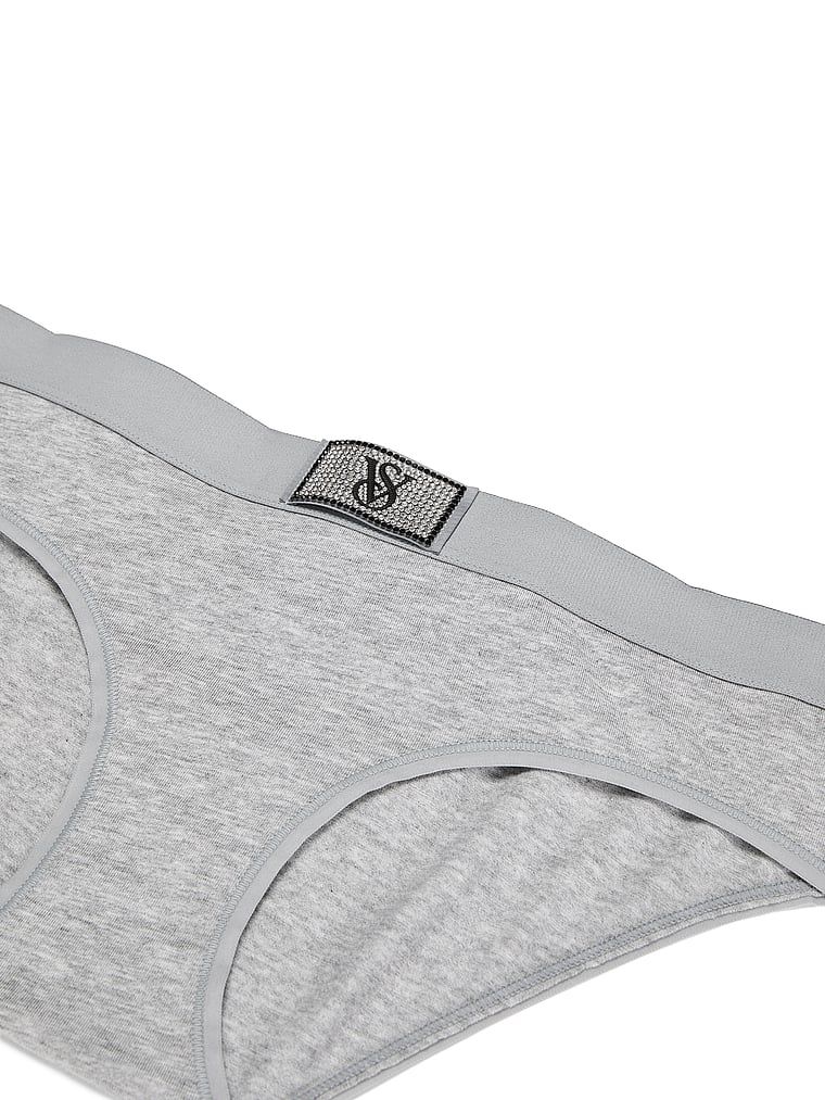 Majtki bawełniane z błyszczącym logo Shine Patch Hiphugger. Produkt ma kolor szary i pochodzi z kolekcji Cotton. 