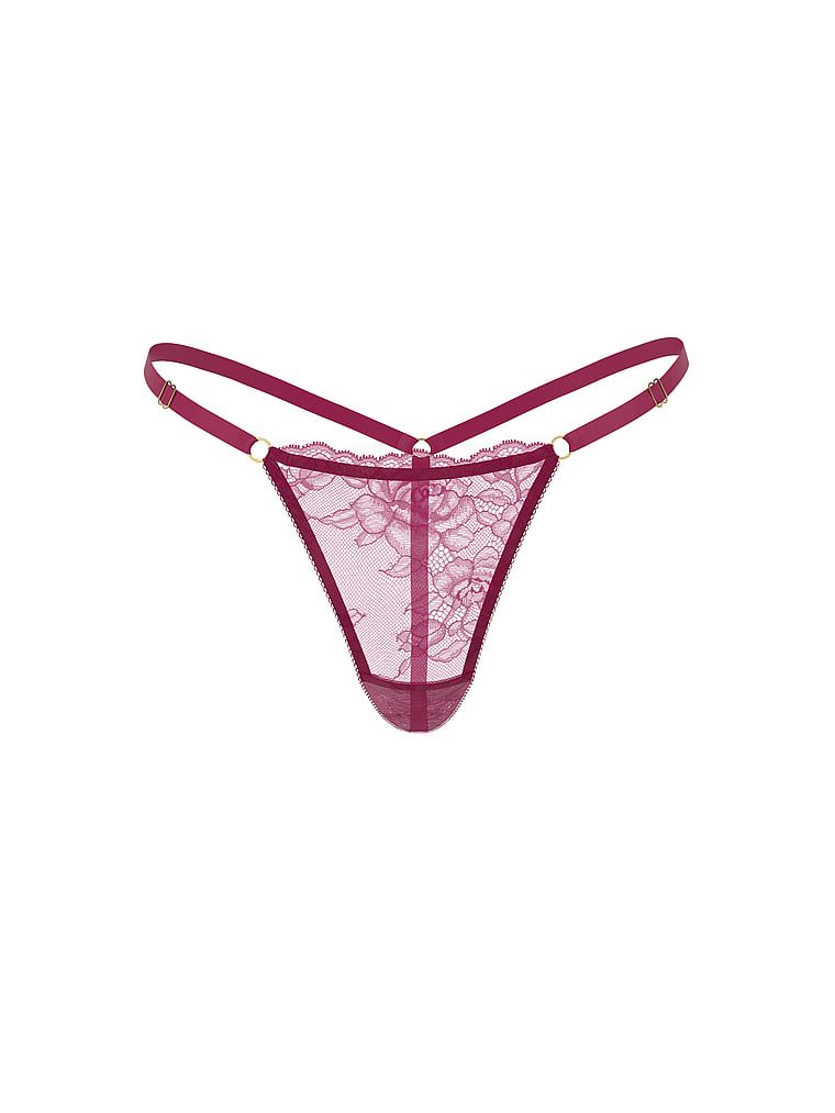 Stringi koronkowe z regulowanymi paskami Rose Lace V-String. Produkt ma kolor różowy i pochodzi z kolekcji Very Sexy. 