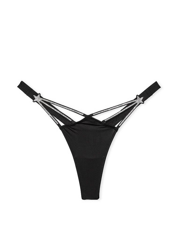 Stringi z wysoko wyciętymi nogawkami Starstruck Shine. Produkt ma kolor czarny i pochodzi z kolekcji Very Sexy. 