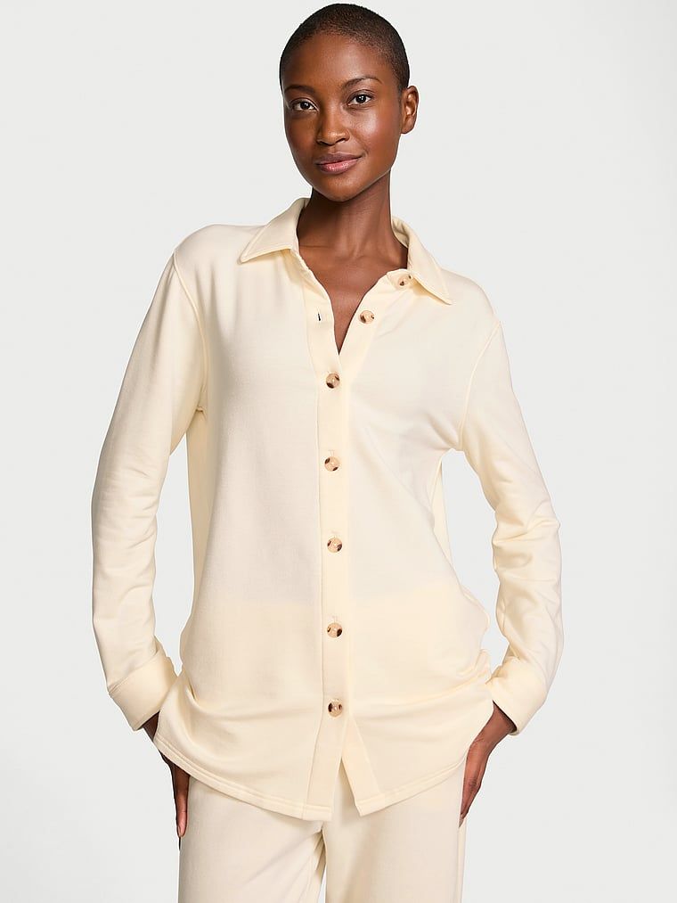 Koszula z modalu Brushed Shirt. Produkt ma kolor biały i pochodzi z kolekcji Victoria's Secret. 