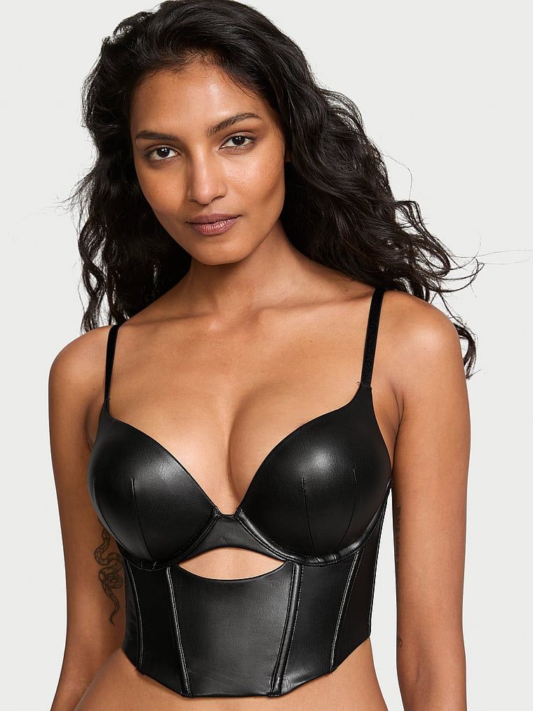 Very Sexy Top gorsetowy z push-upem powiększającym o 2 rozmiary Bombshell Faux Leather