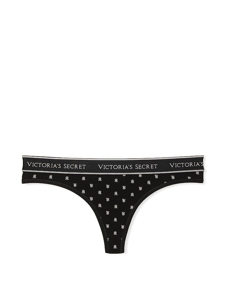 Stringi bawełniane z logo w talii. Produkt jest wzorzysty i pochodzi z kolekcji Cotton. 