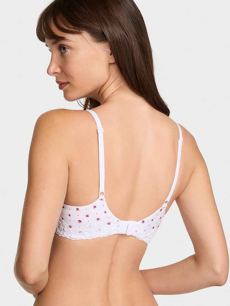 Biustonosz lekko usztywniany bawełniany Lace-Trim. Produkt ma kolor kwiatowe i pochodzi z kolekcji T-shirt. 