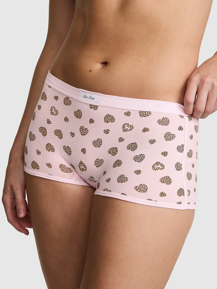 PINK Bawełniane figi Boyshort Dorm