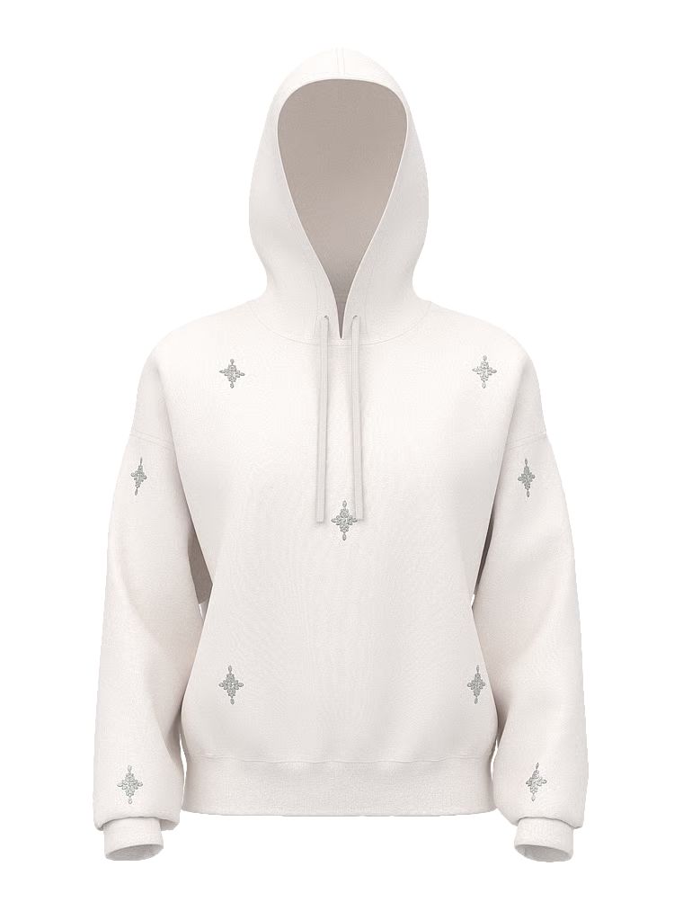Bluza z kapturem z kryształkami Crystal Sparkle. Produkt ma kolor biały i pochodzi z kolekcji Victoria's Secret. 