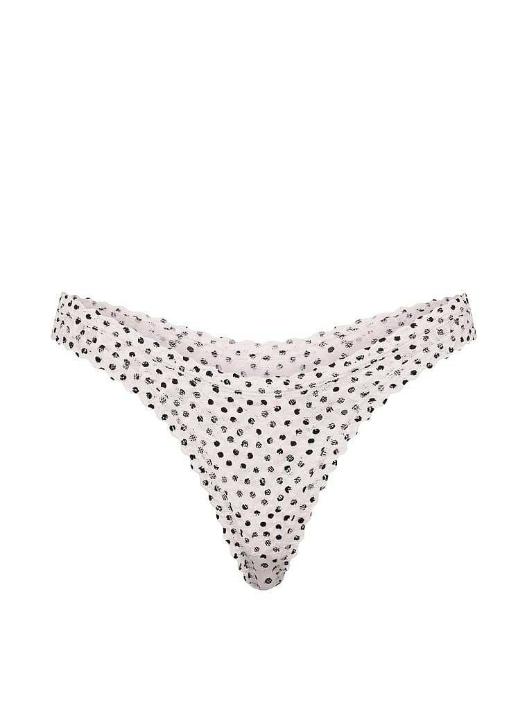 Stringi koronkowe Ultra-Mini Scoop. Produkt jest wzorzysty i pochodzi z kolekcji Lacie. 