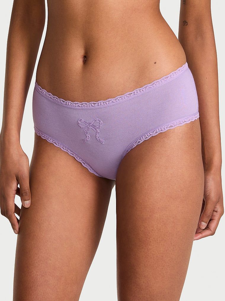Majtki bawełniane Bow Cheeky. Produkt ma kolor purpurowy i pochodzi z kolekcji Lacie. 