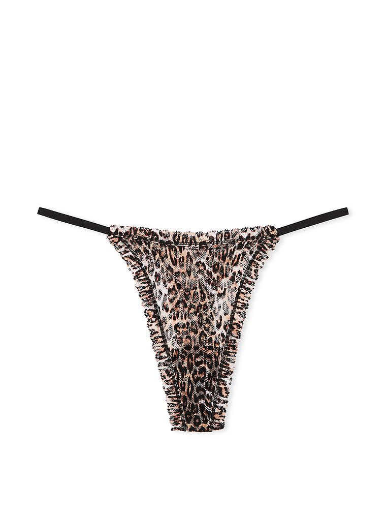 Stringi koronkowe Lace. Produkt ma wzór z motywem zwierzęcym i pochodzi z kolekcji Lacie. 
