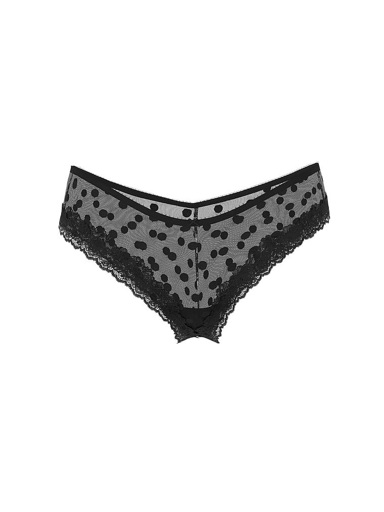 Majtki z siateczki z koronką na krawędziach Sheer Heritage Dot Cheeky. Produkt jest wzorzysty i pochodzi z kolekcji Very Sexy. 