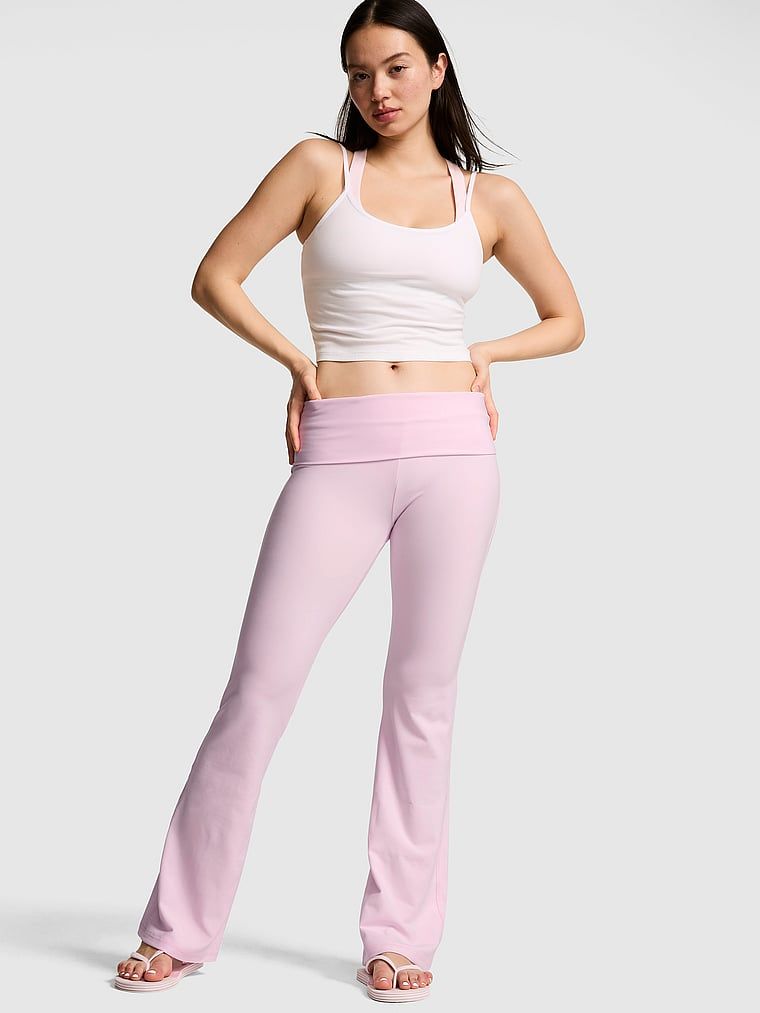 Legginsy kick flare z zawijanym pasem