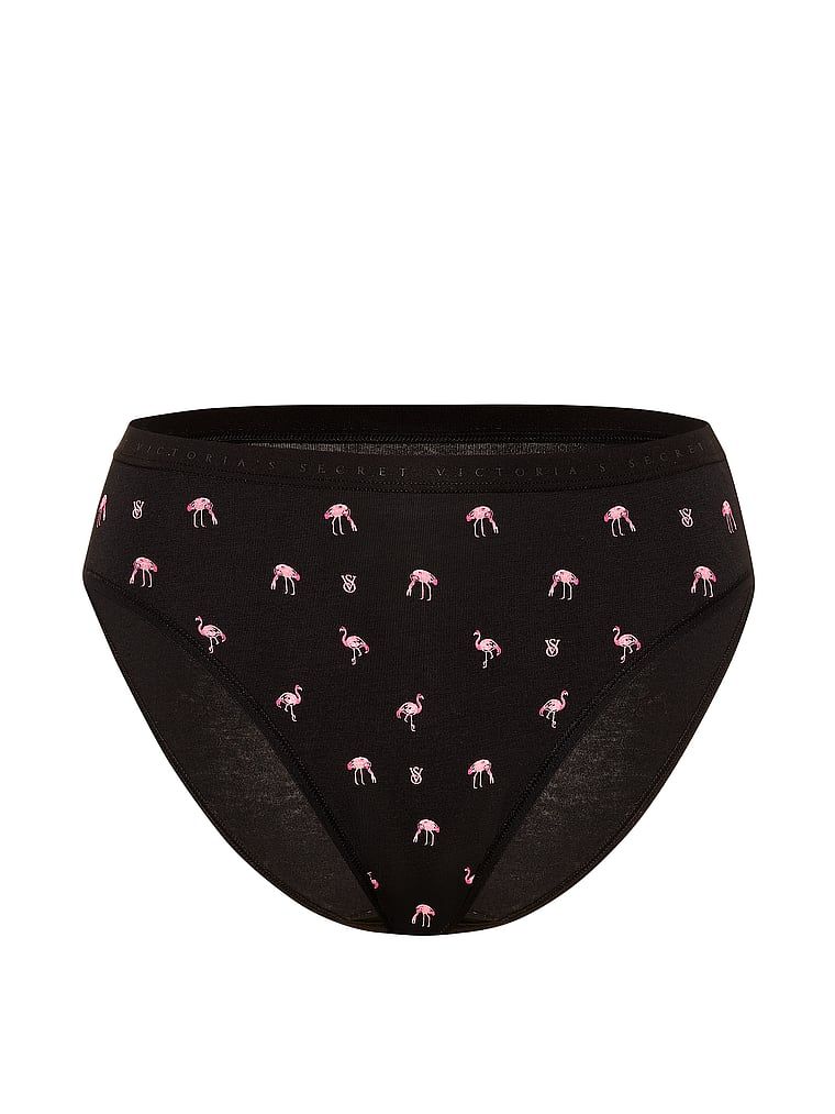 Victoria's Secret Majtki bawełniane figi z wysoko wyciętymi nogawkami High-Leg Brief