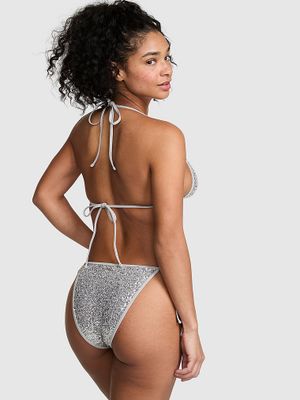 PINK Dół bikini cheeky wiązany po bokach
