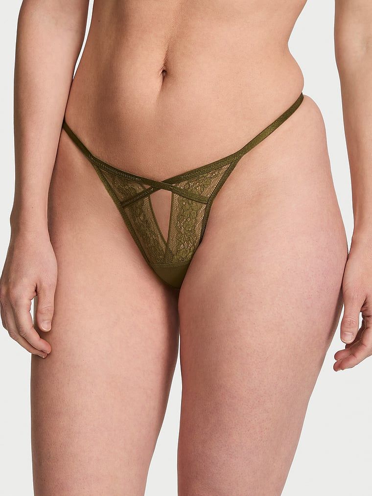 Very Sexy Stringi z wycięciem i z koronką Strappy Cut-Out