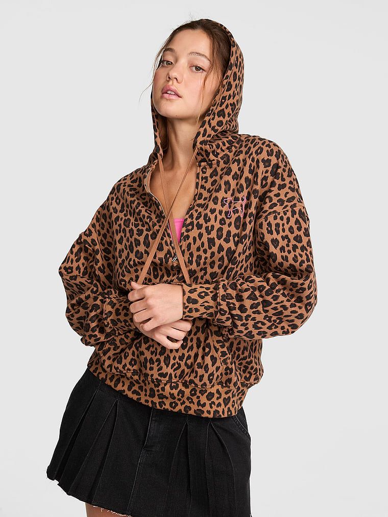 Bluza z kapturem i krótkim zamkiem Campus Fleece