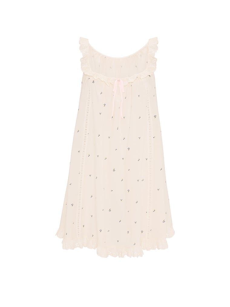 Koszula nocna bawełniana w stylu vintage Dream. Produkt ma wzór kwiatowy i pochodzi z kolekcji Victoria's Secret. 