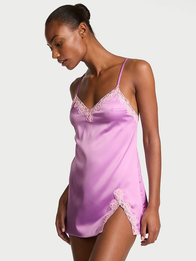 Victoria's Secret Koszulka nocna z koronką Tease Slip