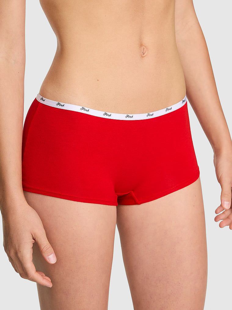 Majtki Boyshort z bawełny z logo