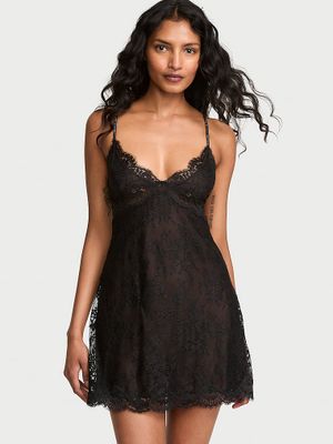Dream Angels Sukienka mini koronkowa z błyszczącymi ramiączkami Twinkle Strap Slip