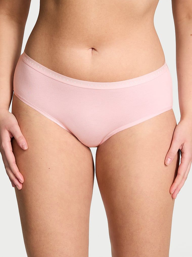 Majtki bawełniane Hiphugger. Produkt ma kolor różowy i pochodzi z kolekcji Victoria's Secret. 