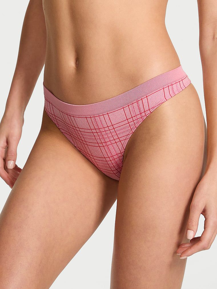 Stringi bezszwowe Shimmer Plaid. Produkt jest wzorzysty i pochodzi z kolekcji Seamless. 
