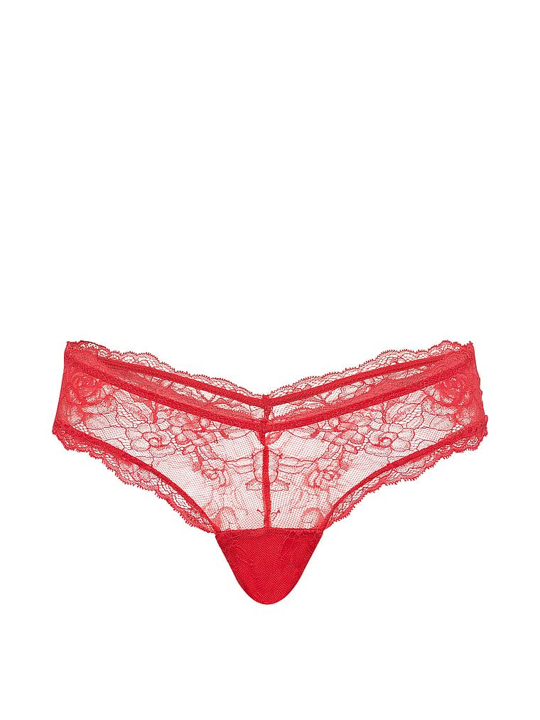 Majtki koronkowe z wysoko wyciętymi nogawkami Rose Lace Cheeky. Produkt ma kolor różowy i pochodzi z kolekcji Very Sexy. 
