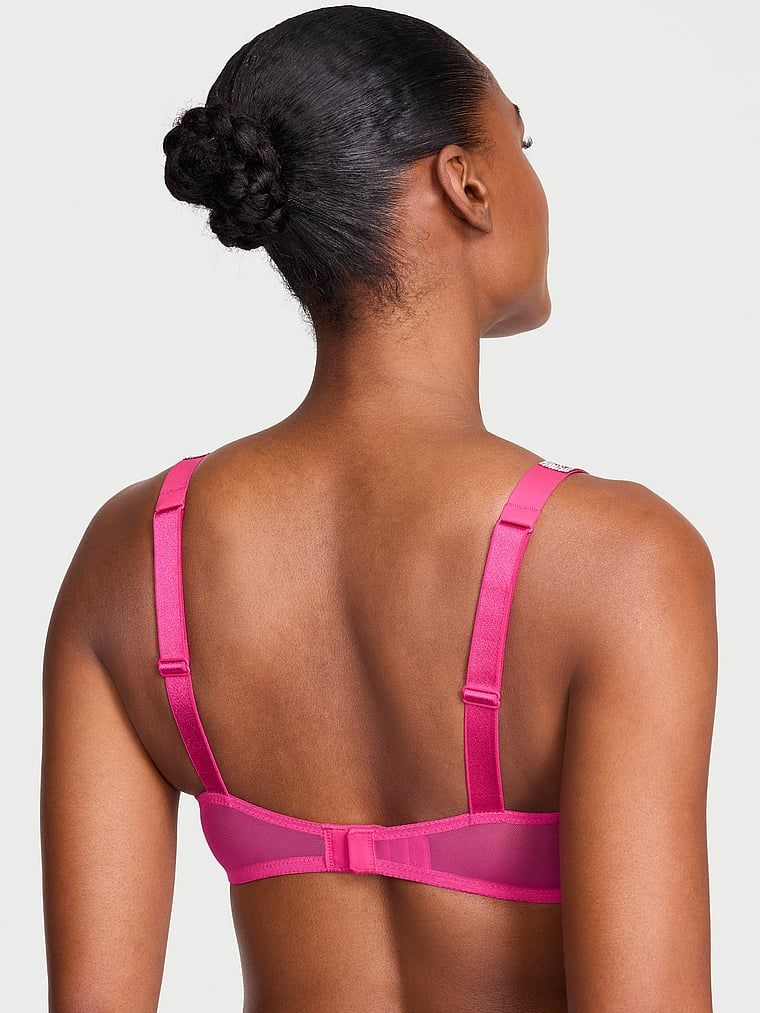 Very Sexy Biustonosz lekko usztywniany koronkowy z błyszczącymi ramiączkami Shine Strap Demi