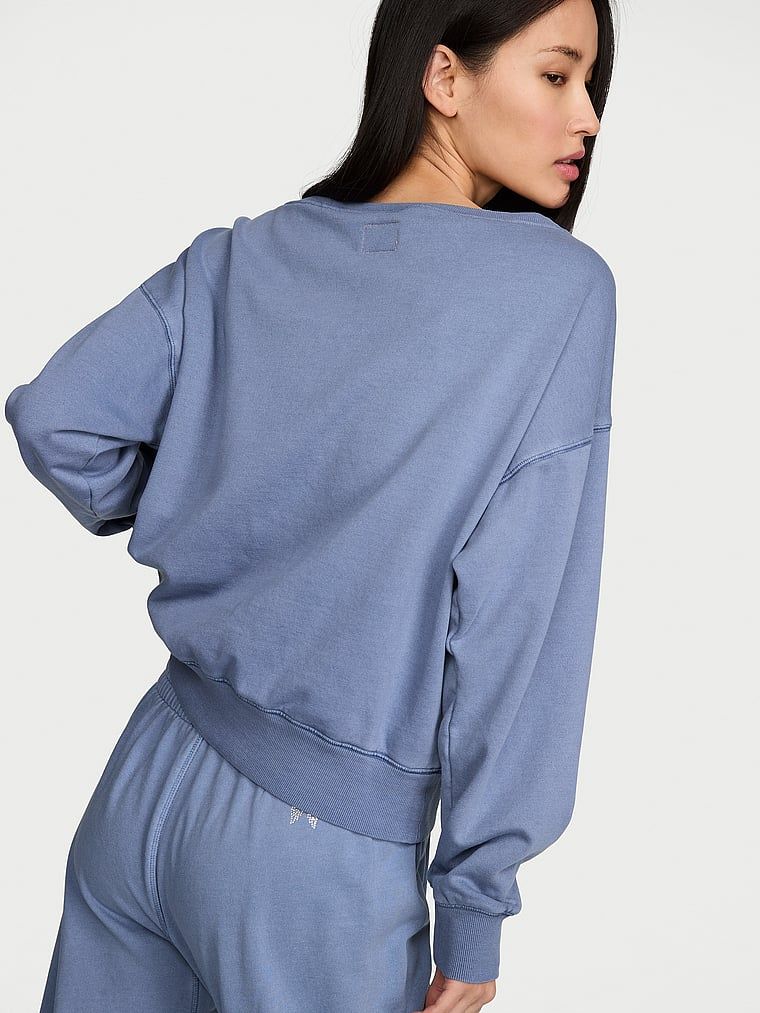 Bluza bawełniana z dekoltem łódka Terry Boatneck. Produkt ma kolor niebieski i pochodzi z kolekcji Angel Essentials. 