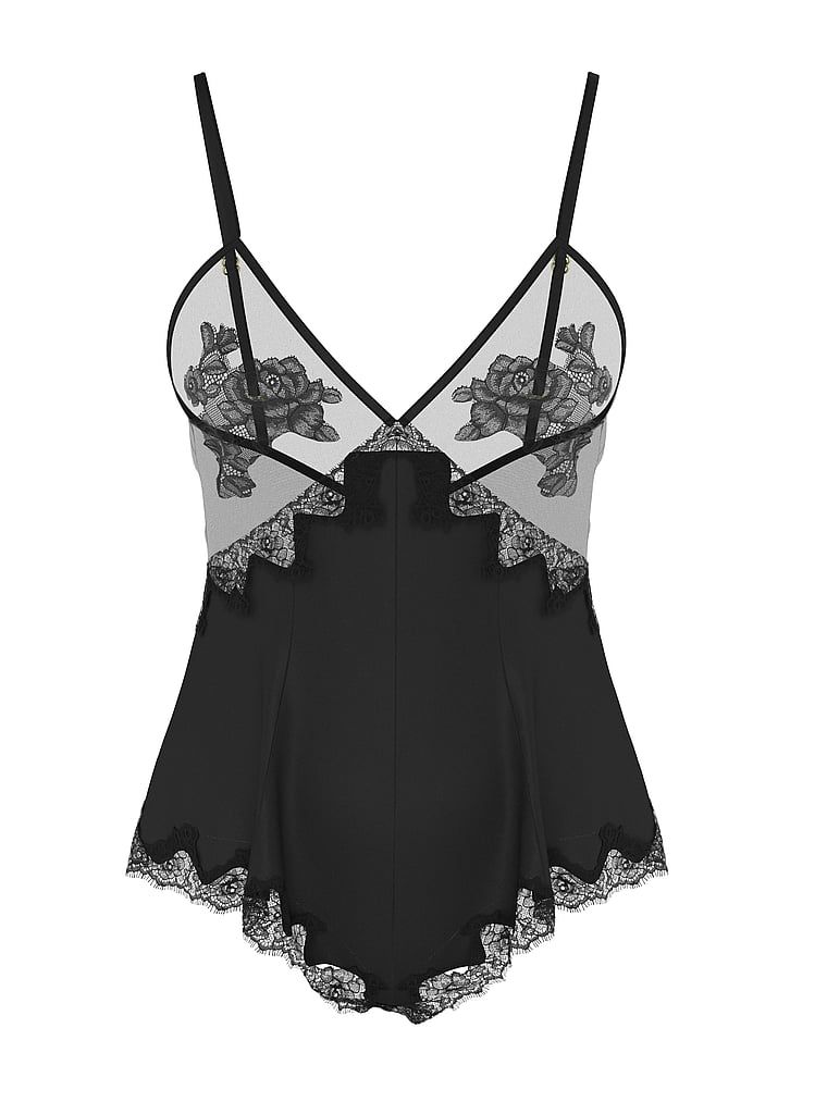 Victoria's Secret Kombinezon satynowy Sheer Rose