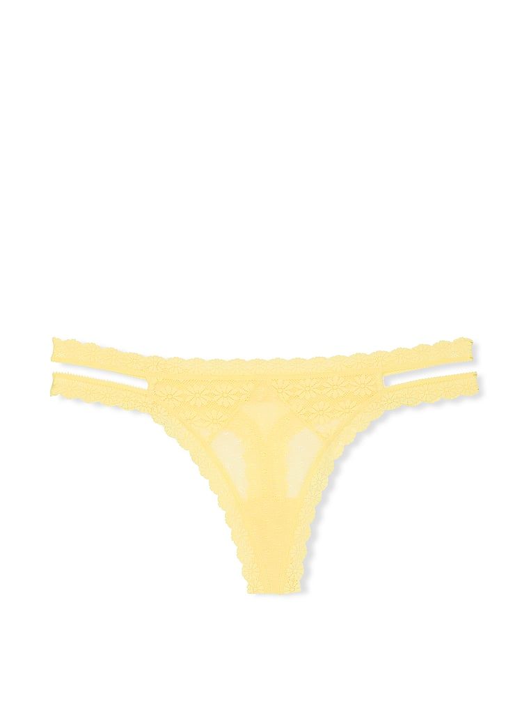 Stringi koronkowe Daisy. Produkt ma kolor żółty i pochodzi z kolekcji Lacie. 