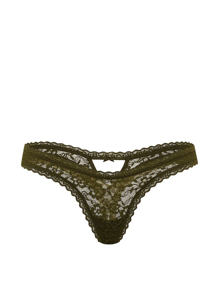 Stringi koronkowe Keyhole Ultra-Mini Scoop. Produkt ma kolor zielony i pochodzi z kolekcji Lacie. 