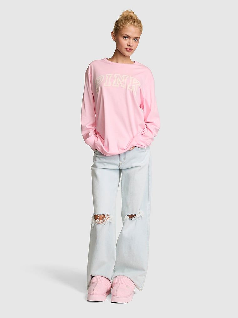 PINK Koszulka Campus Cotton z długim rękawem