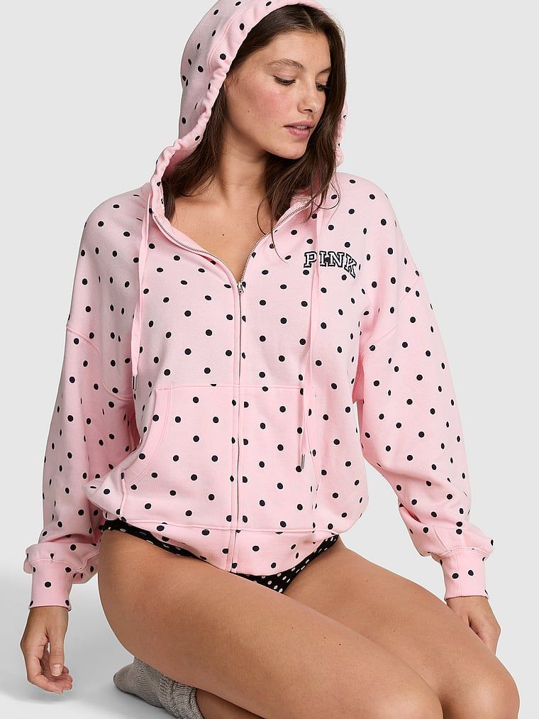 PINK Bluza z kapturem Campus Fleece zapinana na całej długości