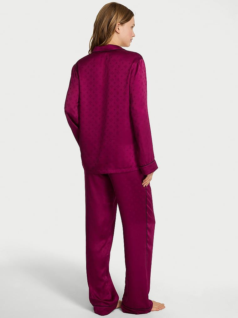 Piżama satynowa błyszcząca z długimi rękawami Glazed Satin. Produkt ma kolor różowy i pochodzi z kolekcji Victoria's Secret. 