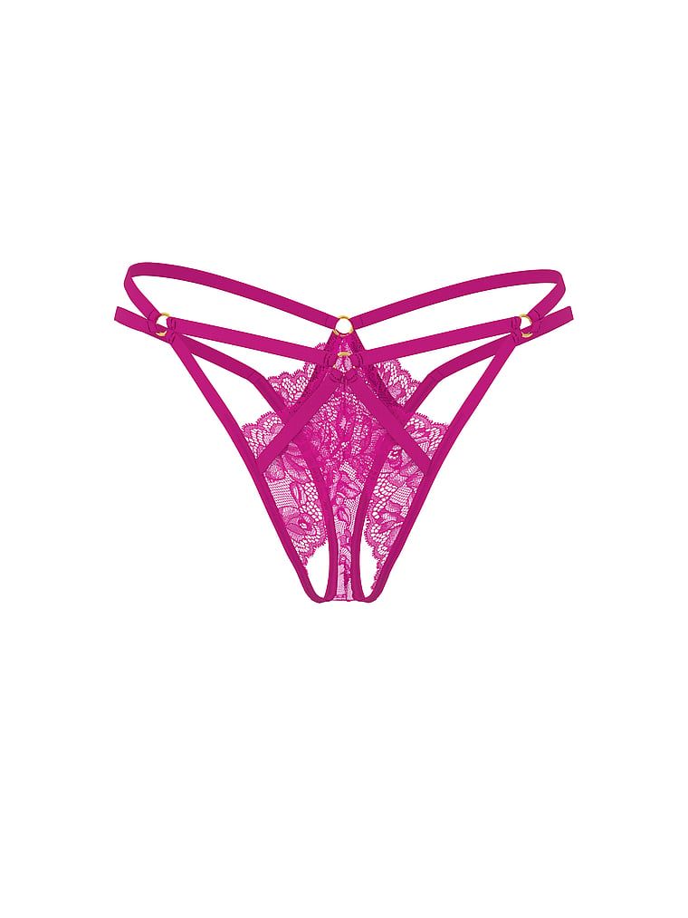 Stringi bez kroku Strappy Hardware. Produkt ma kolor purpurowy i pochodzi z kolekcji Very Sexy. 