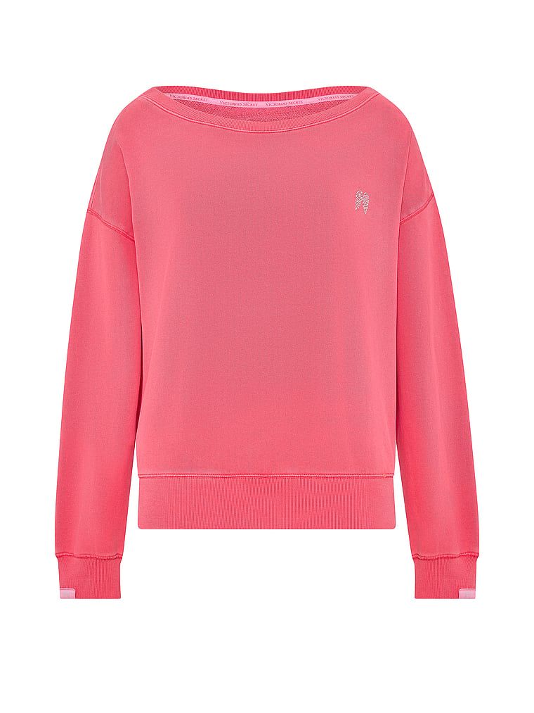Bluza bawełniana z dekoltem łódka Terry Boatneck. Produkt ma kolor różowy i pochodzi z kolekcji Angel Essentials. 