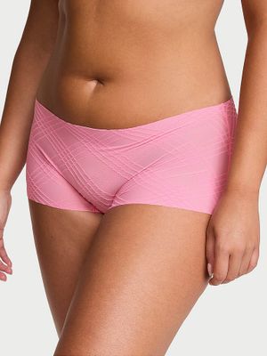 No-Show Majtki z siateczki w kratkę szorty No-Show Plaid Mesh Boyshort