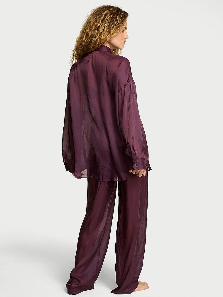 Victoria's Secret Piżama satynowa prześwitująca Luxe Sheer