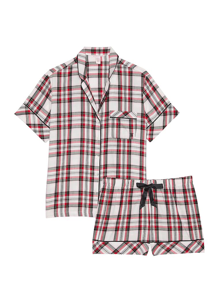 Flanelowa piżama z szortami. Produkt ma kolor wzorzysty i pochodzi z kolekcji Victoria's Secret. 