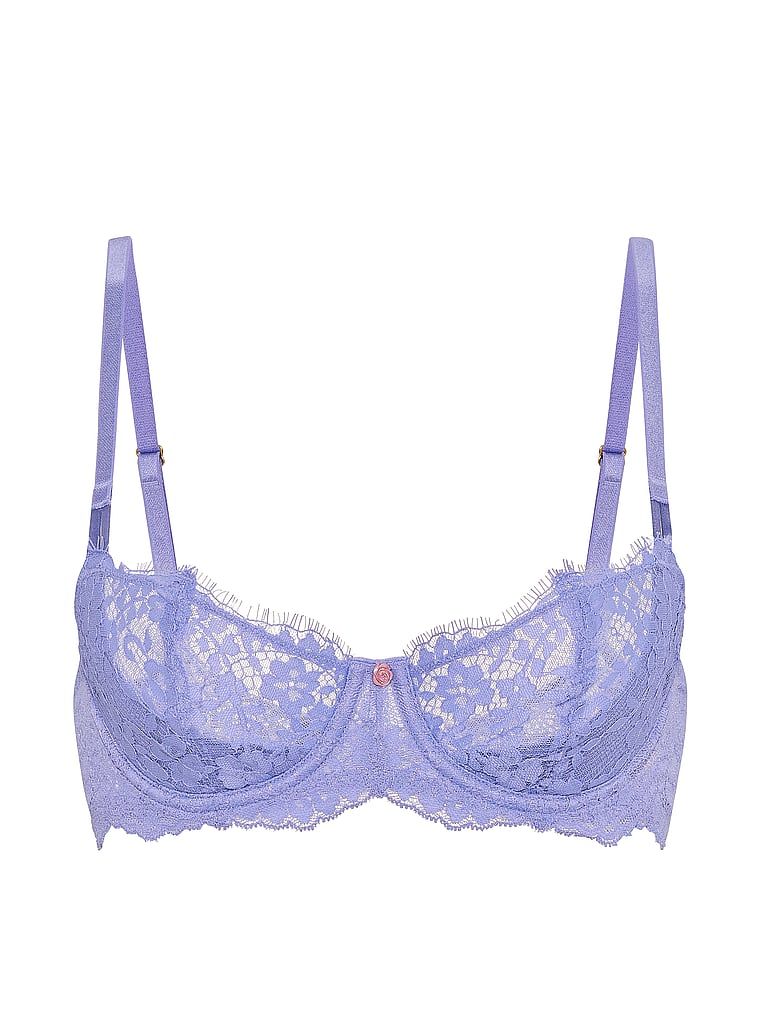 Biustonosz nieusztywniany balkonetka Wicked Lace Balconette. Produkt ma kolor niebieski i pochodzi z kolekcji Dream Angels. 
