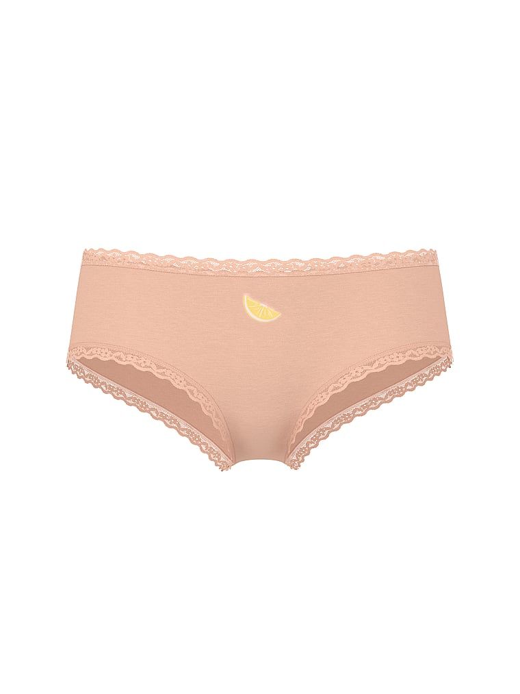 Majtki bawełniane z koronką na krawędziach Lace-Waist Cheeky. Produkt ma kolor różowy i pochodzi z kolekcji Lace Trim. 