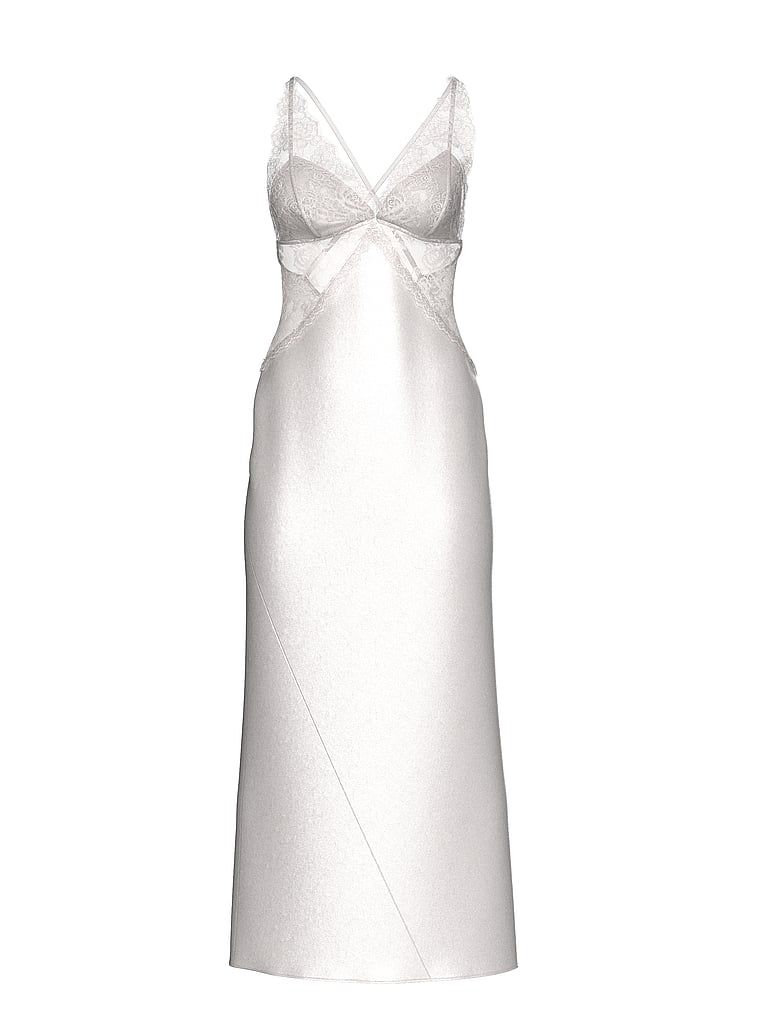 Very Sexy Koszula nocna satynowa sukienka maxi Rose Lace