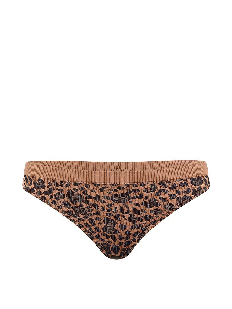 Stringi prążkowane Seamless Leopard Rib. Produkt ma kolor wzorzysty i pochodzi z kolekcji Seamless. 