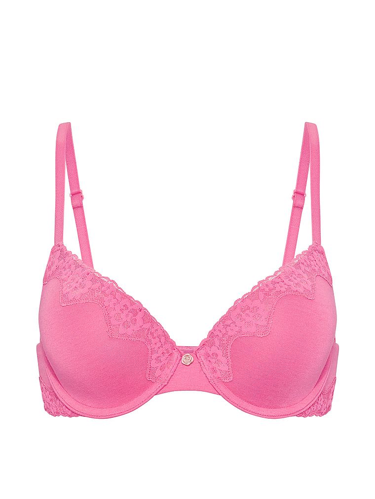 Biustonosz push-up bawełniany Perfect Shape. Produkt ma kolor różowy i pochodzi z kolekcji T-shirt. 