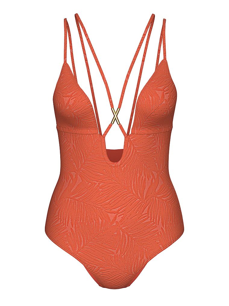 Strój kąpielowy jednoczęściowy Archives Sexy Straps. Produkt ma kolor pomarańczowy i pochodzi z kolekcji Victoria's Secret Swim. 