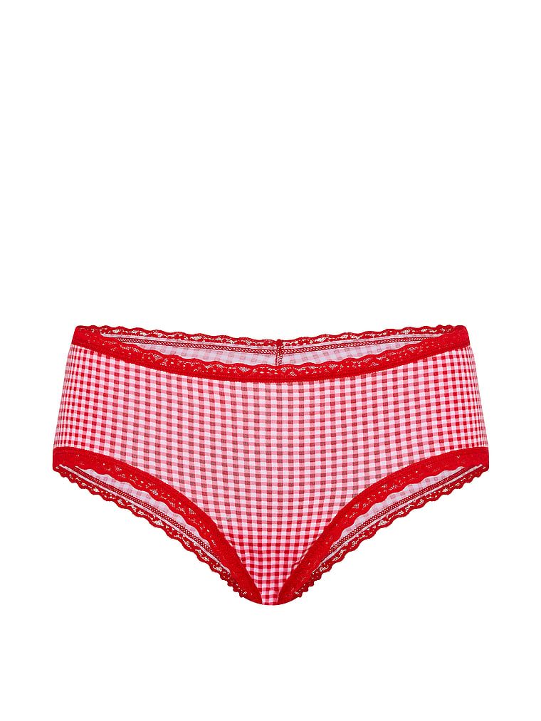 Majtki bawełniane z koronką na krawędziach Lace-Waist Cheeky. Produkt jest wzorzysty i pochodzi z kolekcji Lace Trim. 