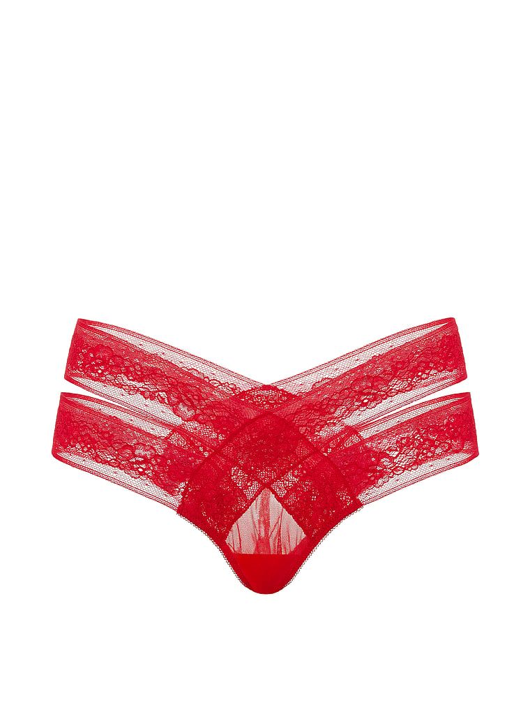 Majtki z wycięciami i z koronką Strappy Cut-Out Cheeky. Produkt ma kolor czerwony i pochodzi z kolekcji Very Sexy. 