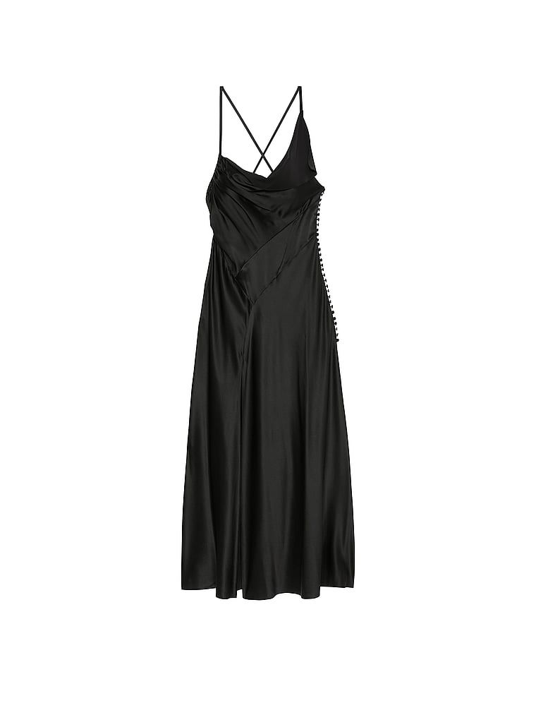 Długa suknia wieczorowa jedwabna Atelier X Altuzarra. Produkt ma kolor czarny i pochodzi z kolekcji Atelier Victoria's Secret x Altuzarra. 