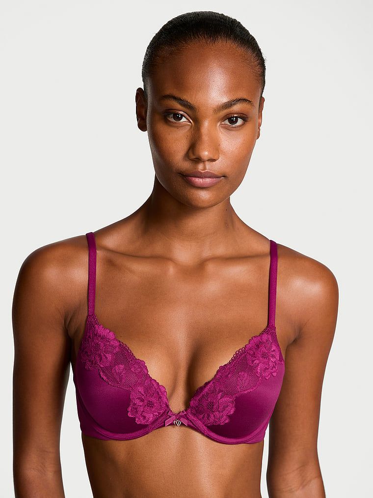 Body by Victoria Biustonosz push-up z koronką Lace-Trim