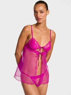 Very Sexy Halka i stringi Sheer Rose Babydoll